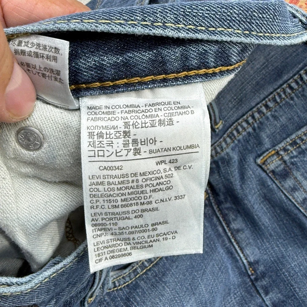 Levis 569 Loose Straight Jeans Mens 38x30 38x25 HEMMED Blue Relaxed Fit Denim